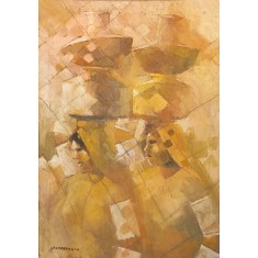 Lal Muhammad Pathan, 21 x 31 Inch, Oil on Canvas, Figurative Painting, AC-LM-009